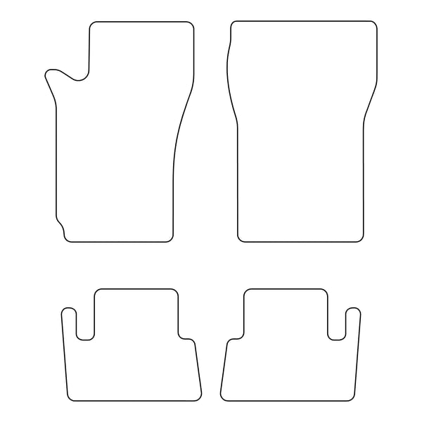 Velour-lattiamatot Mitsubishi Eclipse I 1992-1995 Lift -malliin - siniset reunukset