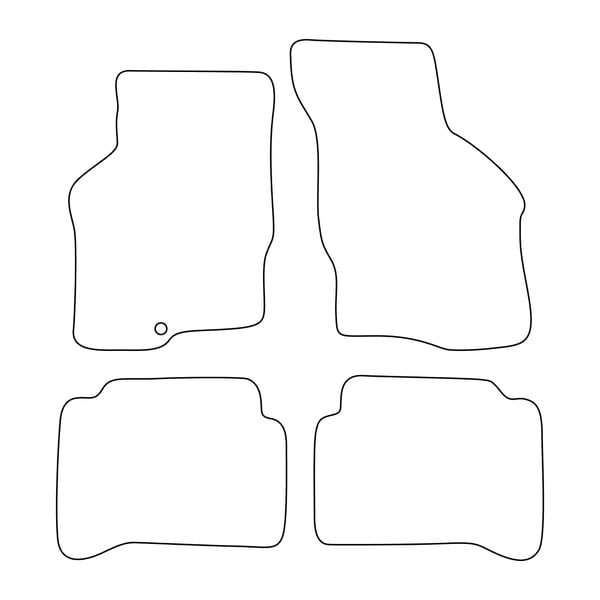 Velour-lattiamatot sopivat Mitsubishi Galant VIII 1996-2006 - mustat reunukset