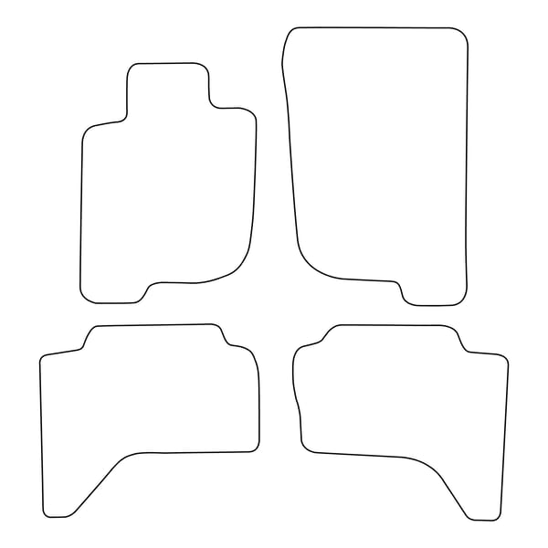 Velour-lattiamatot sopivat Mitsubishi L200 IV 2006-2015 - mustat reunukset