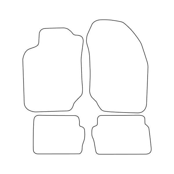 Velour-lattiamatot Nissan Almera II N16 2000-2006 - punaiset reunukset