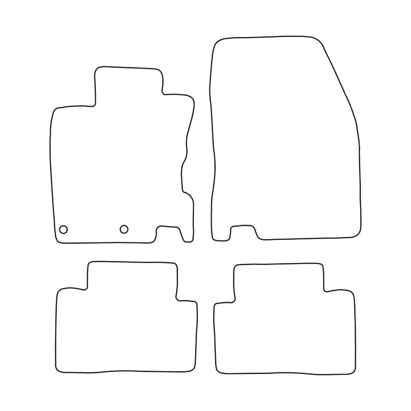 Veluurilattiamatot Nissan Qashqai II 2013-2021 - punaiset reunukset
