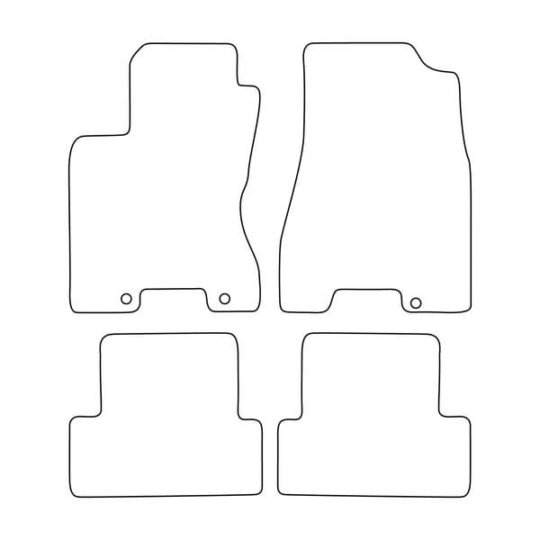 Sæt med velourmåtter til Nissan X-trail II T31 2007-2013 - røde detaljer