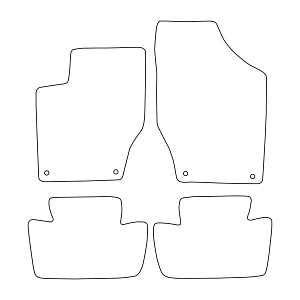 Sæt med velourmåtter, der passer til Peugeot 308 I 2007-2013 - sorte detaljer