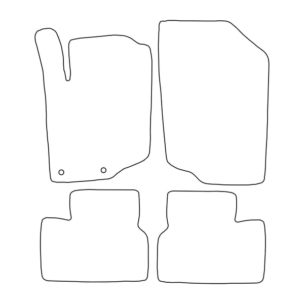 Sæt med velourmåtter til Peugeot 207 2006-2012 - blå detaljer