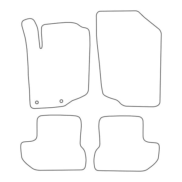 Set med golvmattor i velour lämpliga för Peugeot 207 CC 2007-2012 - svarta detaljer