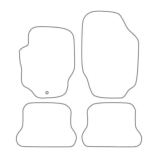 Velour-lattiamatot Peugeot 307 CC 2003-2004 - siniset reunukset