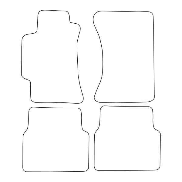 Velour-lattiamatot sopivat Subaru Impreza II GD 2000-2007 - punaiset reunukset