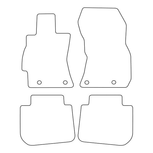 Velour-lattiamatot Subaru Outback V 2014-2019 - siniset reunukset