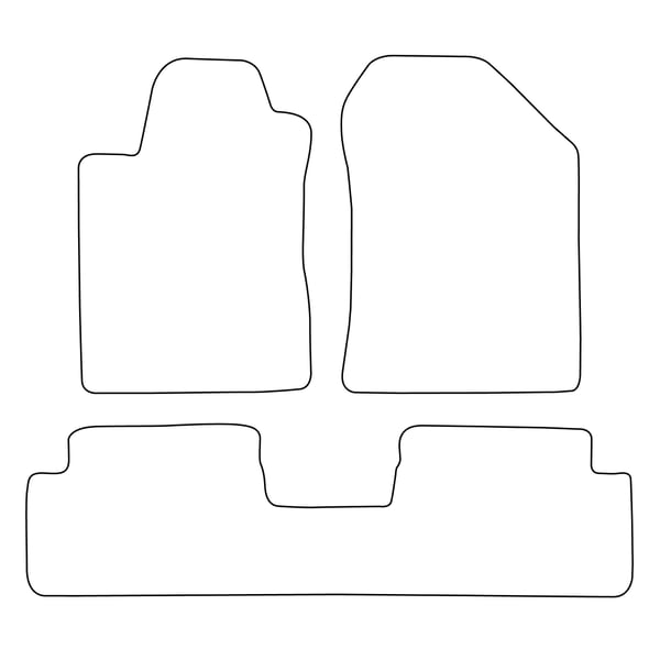 Sæt med velourmåtter til Toyota Corolla Verso 2004-2008 - sorte detaljer