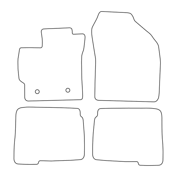 Velour-lattiamatot Toyota Prius IV 2009-2015 - mustat reunukset