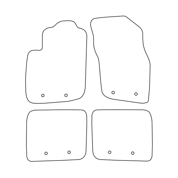 Set med golvmattor i velour som passar Volvo V40 I 1995-2004 - svarta detaljer