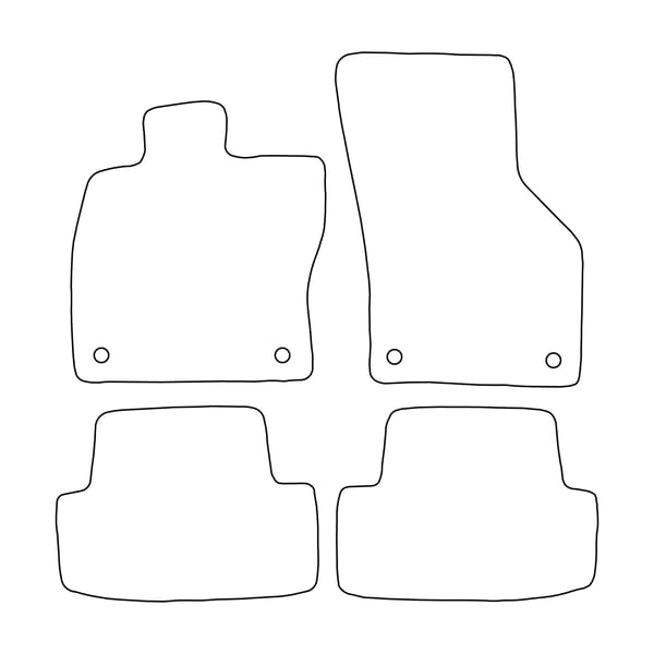 Velour-lattiamatot Seat Leon III 2012-2020 - mustat koristeet