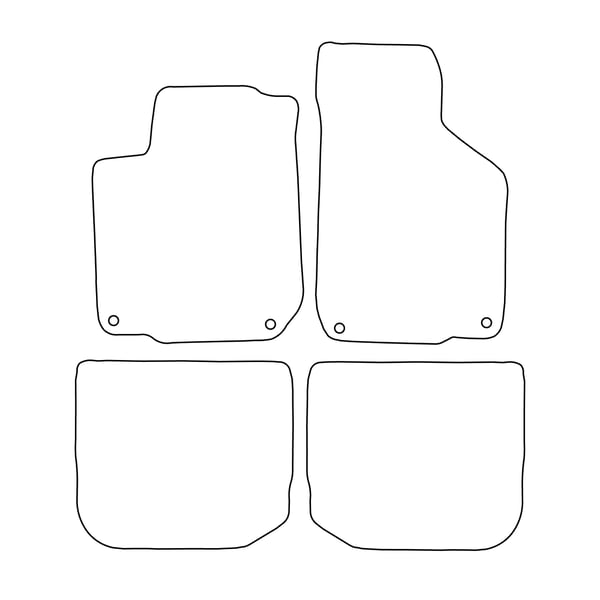 Sæt med velourmåtter til Volkswagen New Beetle 1997-2010 - røde detaljer