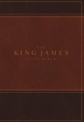 KJV The King James Study Bible Leathersoft Brun Rød Skrift Fuld-Farve Udgave: Hellige Bibel King James Version