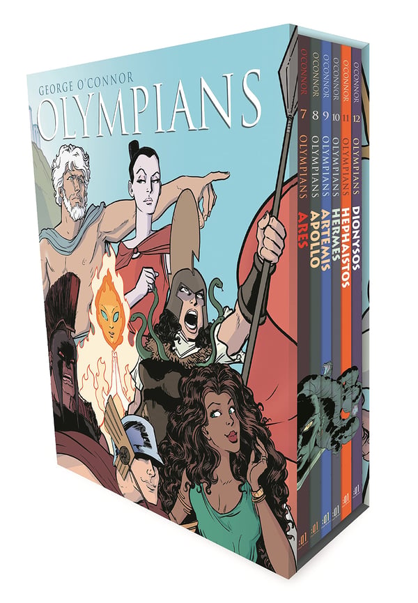 Olympialaisten jumalat kirjasetti 7-12: Ares Apollo Artemis Hermes Hephaistos ja Dionysos