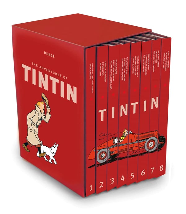 Tintins äventyr – Kompakta utgåvor – Tintin-samlingen: Box med 8 böcker: Den kompletta officiella klassiska illustrerade barnmysteriet