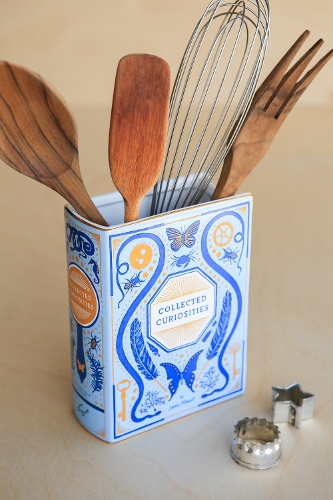 Bibliophile Keramisk Vase: Samlede Kuriositeter illustreret af Jane Mount