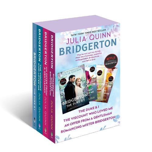 Bridgerton-boksisetti: Herttua ja minä / Varakreivi, joka rakasti minua / Tarjous herrasmieheltä / Rakastamassa Mister Bridgertonia