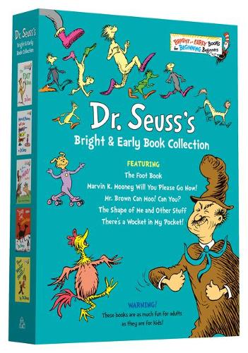 Dr. Seuss Kirkas ja varhainen kirja -laatikko: Jalkakirja; Marvin K. Mooney, haluaisitko jo lähteä!; Herra Brown osaa ammua! Osaatko sinä? Muoto