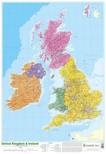 Ison-Britannian ja Irlannin kartta