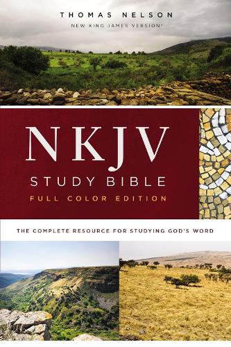 NKJV Studiebibel Hardcover Burgundy Fuld Farve Komfort Print: Den komplette ressource til at studere Guds ord