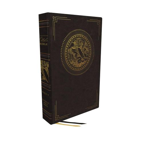 NRSVCE Kuvitettu katolinen Raamattu Leathersoft Musta Comfort Print: Pyhä Raamattu