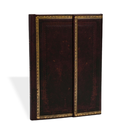 Sort Marokkansk (Old Leather Collection) Midi Foret Hardcover Journal (Wrap Lukning)
