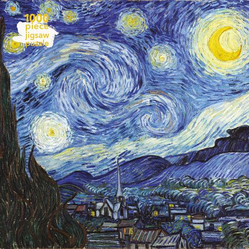Aikuisten kestävä palapeli Vincent van Gogh: Tähtikirkas yö: 1000 palaa. Eettinen kestävä ympäristöystävällinen