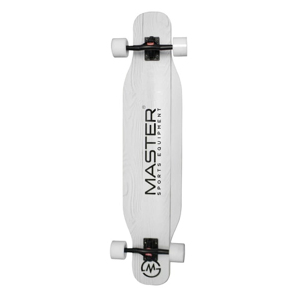Longboard MASTER 42" Skateboard i lönn 107cm - Design: Vitt trä