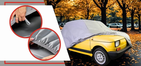 Auton suojapeite Fiat 126p Auto Tarpaulin Maluch Classic -malliin, ympärivuotiseen käyttöön