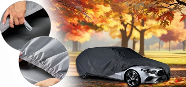 Auton suojapeite Coupe M2:lle 430-455 cm, klassinen musta pressu