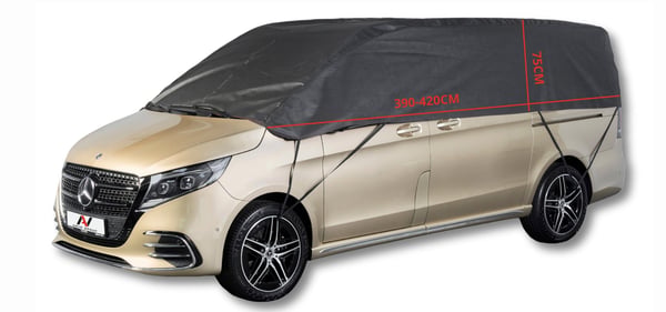 Puolipeite L 420 -pakettiautoon, musta, klassinen pressu