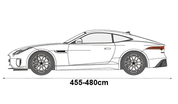 Auton suojapeite Coupé L1 455-480cm autopressulle, klassinen, kaikkiin vuodenaikoihin, musta