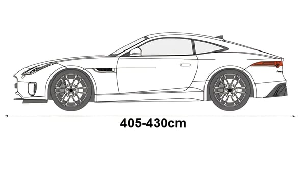 Auton suoja Coupe M1 405-430 -auton pressulle, Practic, 3 kerrosta hihnoilla