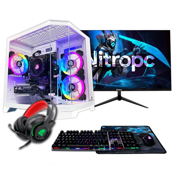 Nitropc Pack Silver Plus Gaming PC - AMD Ryzen 5 5500 / NVIDIA GeForce RTX 3050 8GB / 16GB DDR4 / 1TB M.2 NVMe