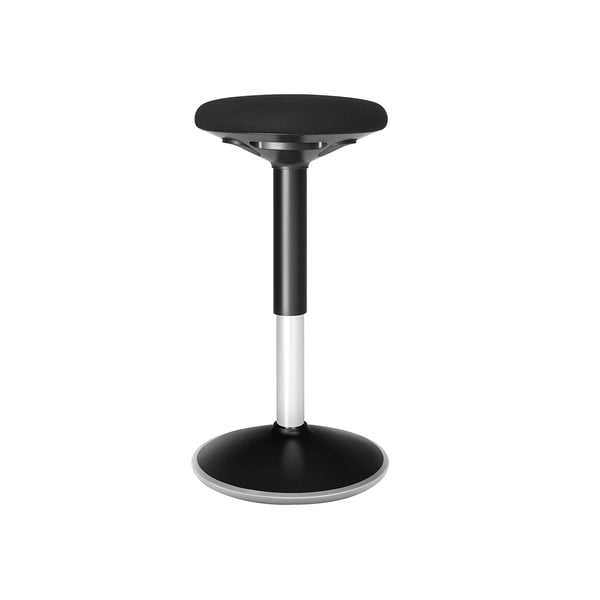 Seisova työtuoli, seisova jakkara, ergonomisesti heiluva jakkara, 360° kääntyvä tasapainotuoli, säädettävä korkeus 60-85 cm, ei asennusta, musta OSC05BK