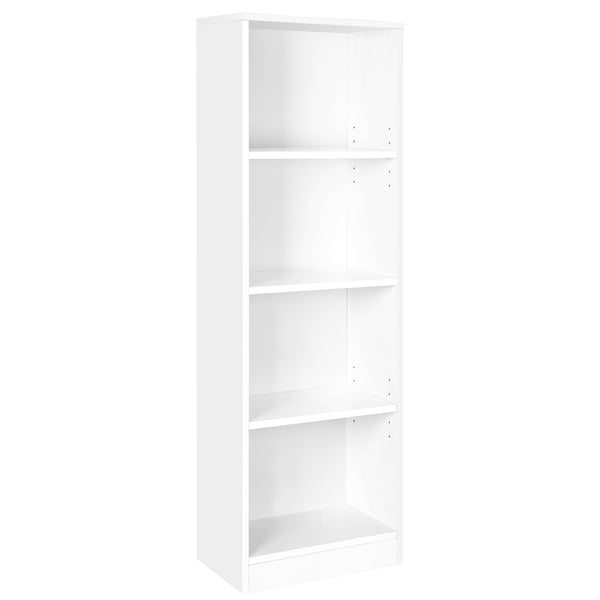 4-trins bogreol med justerbare hylder, børnebogreol og opbevaringsenhed til studie- og hjemmekontor, 40 x 24 x 121,5 cm, hvid