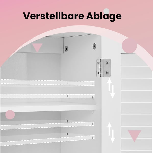 Badrumsskåp, väggskåp, medicinskåp med justerbar hylla