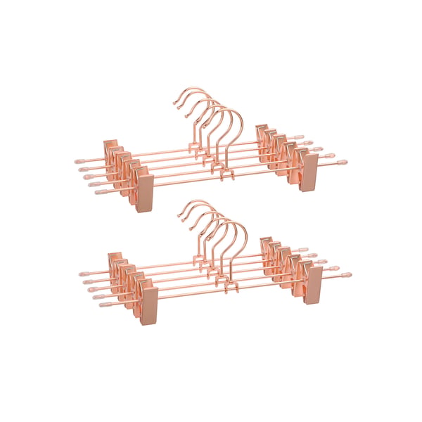 Metalbøjle 31 cm 2 skridsikre clips til nederdele, bukser, undertøj, robuste bøjler, pladsbesparende rustfri 360° rotation Pakke med 10 stk.