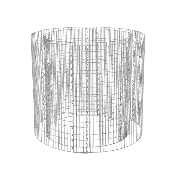 Høj rund gabion til sten, metalgabionbur og -kurv med tykke gitre 2,5 x 10 cm, rustbestandigt galvaniseret stål, 90 x 80 cm (dia. x h), dekoration til blomsterbede i haven GGB879 Høj rund gabion til sten, metalgabionbur og -kurv med tykke gitre 2,5 x 10 cm, rustbestandigt galvaniseret stål, 90 x 80 cm (dia. x h), dekoration til blomsterbede i haven GGB879