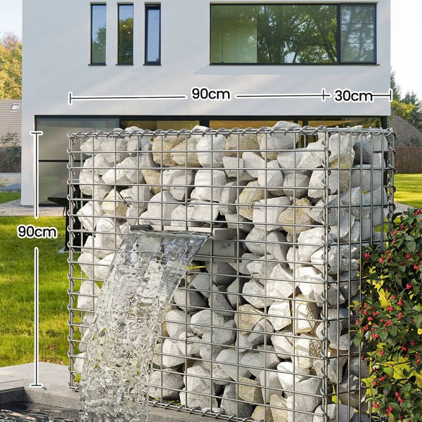 Gabionkurv, metalstenkurv med 5 x 10 cm maskestørrelse til mursten, galvaniseret