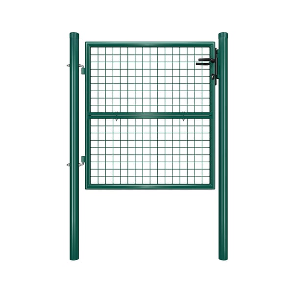 GGD150G01 Havelåge i galvaniseret stål Hegnsport med lås Dørhåndtag og nøgle 106 x 100 cm (L x H), Grøn