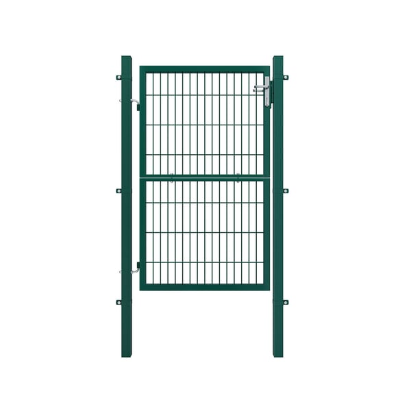 Haveport i galvaniseret stål Robust og holdbar med lås og nøgle Mål: 150 x 106 cm Grøn