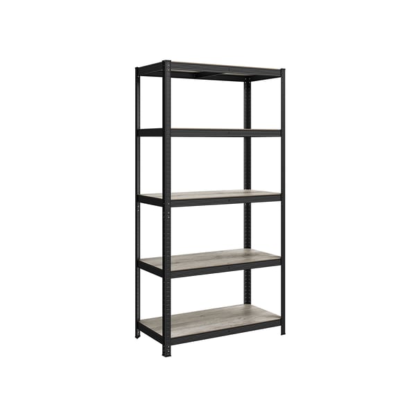 Justerbar stående hylla med 5 hyllplan 50 x 100 x 200 cm Greige-svart