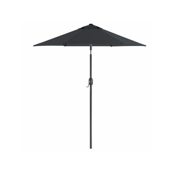 197 cm haveparasol, UPF 50+, solskærm, 30° hældning i 2 retninger, håndsving til åbning og lukning, til udendørs haver, pool, altan, terrasse, fod ikke inkluderet, grå GPU202G01