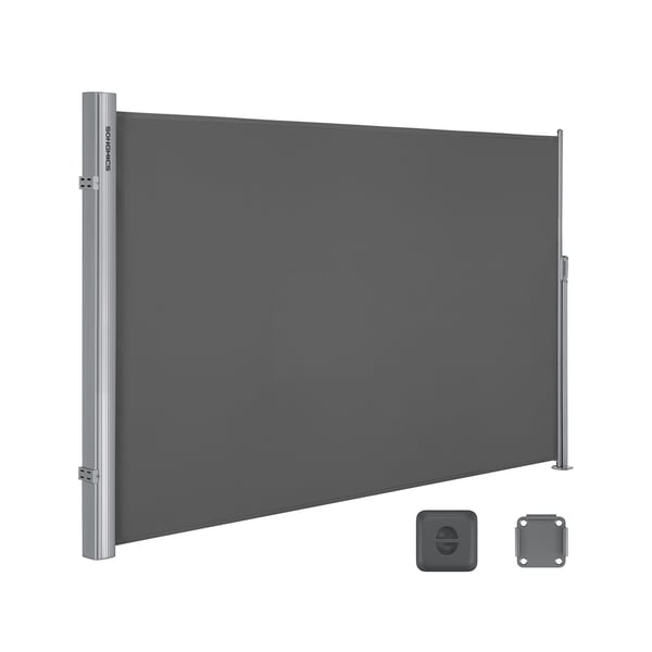 160 x 400 cm (K x L), Sivumarkiisi parvekkeelle ja terassille, Yksityisyyden suoja, Aurinkosuoja, Sivuverho, Savunharmaa GSA164G01