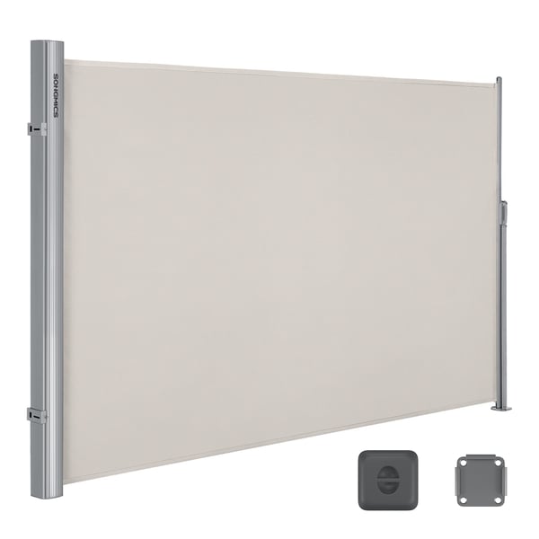 180 x 300 cm (H x B), sidomarkis för balkong och terrass, TÜV SÜD GS-certifierad, insynsskydd, solskydd, sidomarkis, Beige