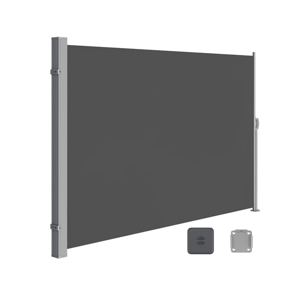 180 x 300 cm (H x L), Sidomarkis för balkong och terrass, Insynsskydd, Solskydd, Sidovind, Smoky Grey