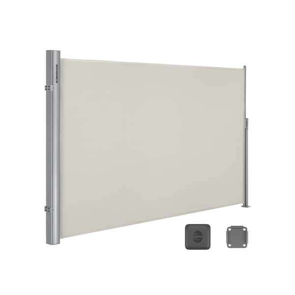 180 x 350 cm (H x L), sidomarkis för balkong och terrass, insynsskydd, solskydd, sidomarkis, Beige GSA185E