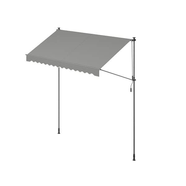 Kiinnitettävä markiisi käsikahvalla 300 x 120 cm harmaa